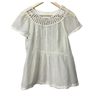 Banana Republic Silk Blend Sheer Boho Shirt Size Medium